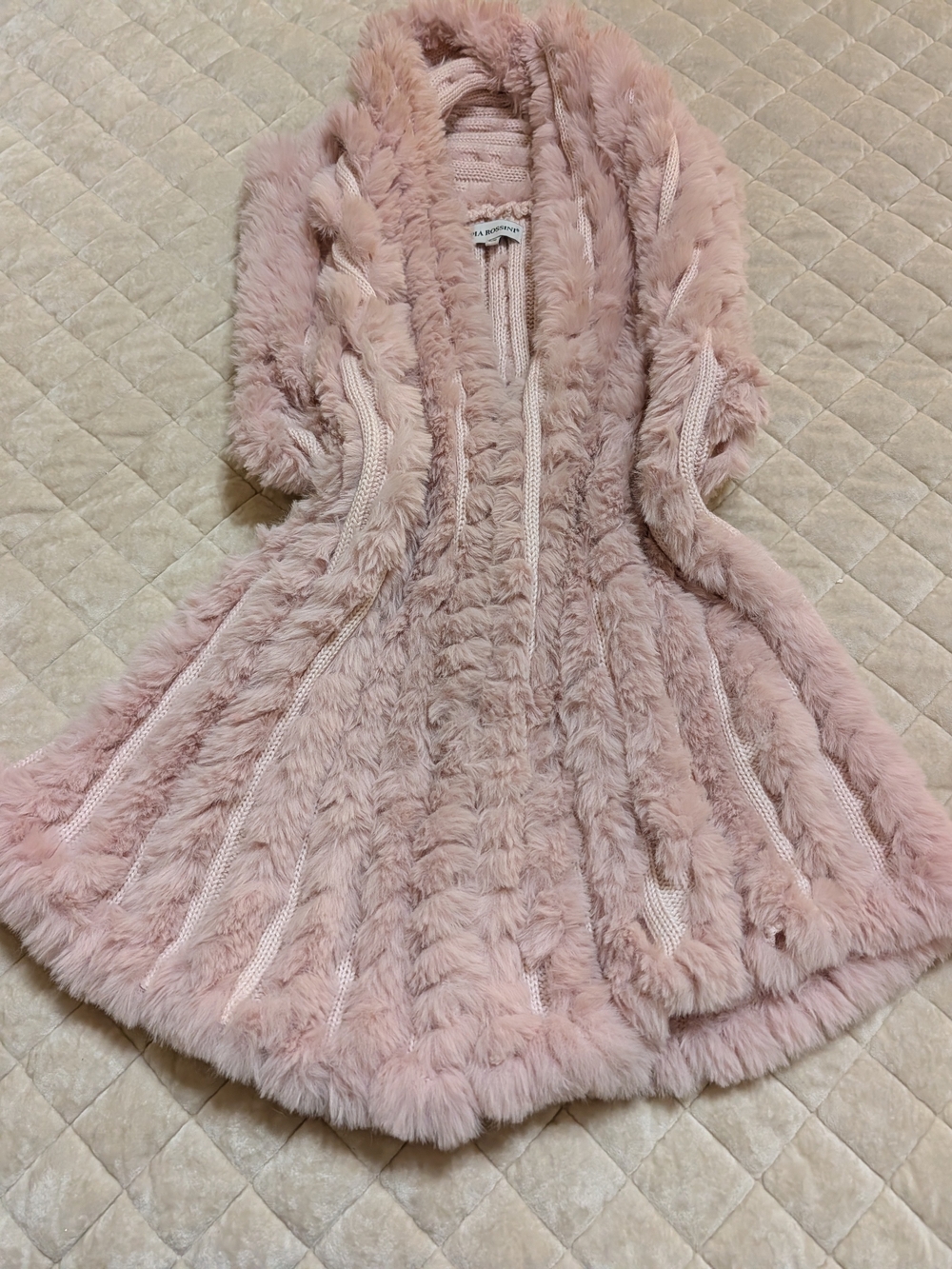 Soft Pink Faux Fur Hooded Coat